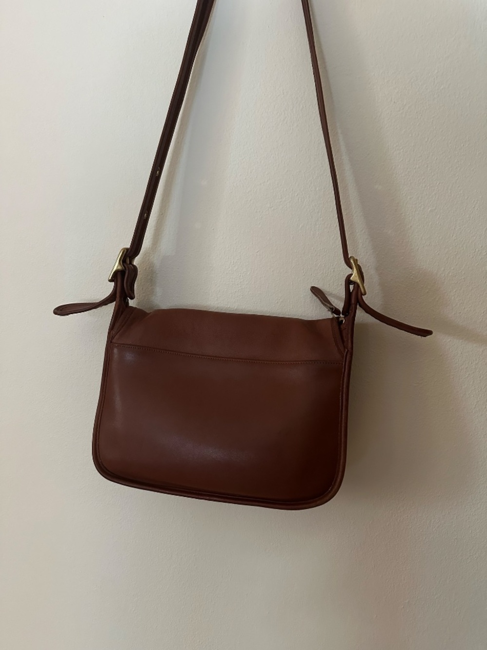 Vintage Coach Saddle Bag Style 9891 British Tan Leather Crossbody Purse - Picture 7 of 10